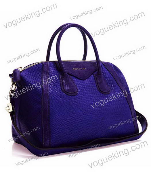 Givenchy Antigona Bag Embossing Weave Leather Dark Purple-1