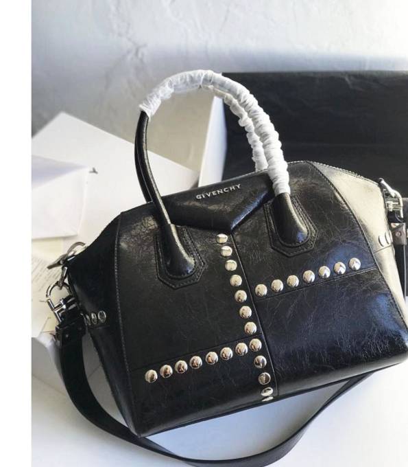 Givenchy Antigona Black Original Oil Wax Calfskin Leather 28cm Small Tote Bag