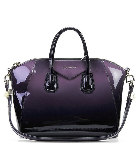 Givenchy Antigona Gradient Patent Leather Bag in PurpleBlack