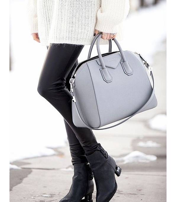 Givenchy Antigona Grey Original Grained Veins Lambskin Leather 33cm Medium Tote Bag