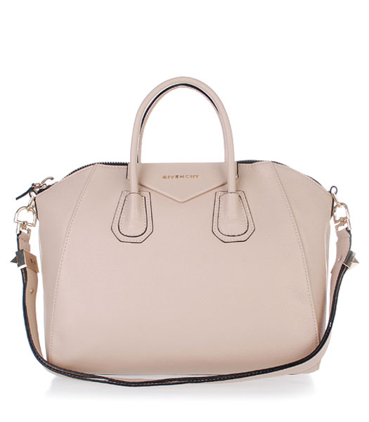 Givenchy Antigona Litchi Veins Leather Bag in Offwhite