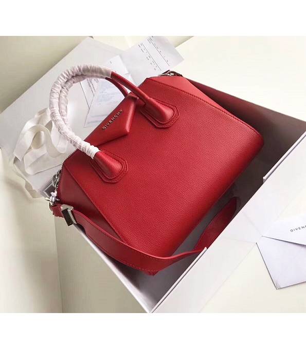Givenchy Antigona Red Original Grained Veins Lambskin Leather 28cm Small Tote Bag