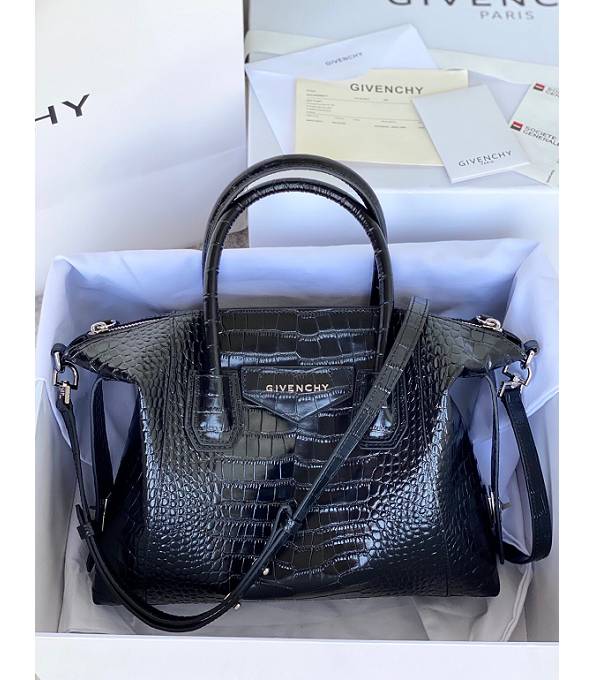 Givenchy Antigona Soft Black Original Croc Veins Calfskin Leather 45cm Large Tote Bag
