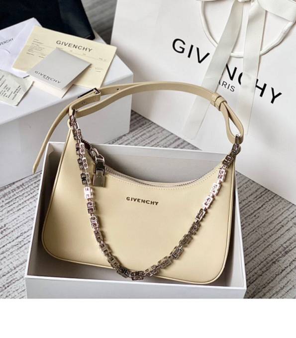 Givenchy Beige Original Plain Real Leather Small Moon Cut Hobo Bag