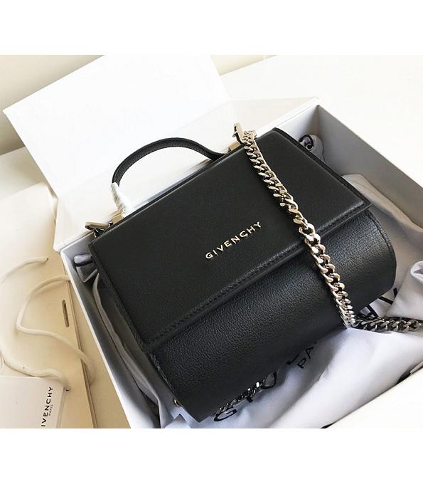 Givenchy Black Original Real Leather Silver Chain Mini Pandora Box Bag