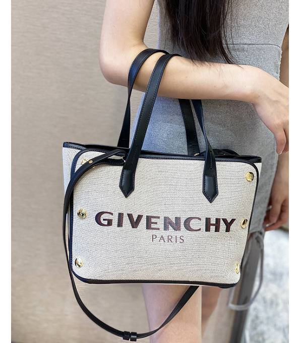 Givenchy Bond Canvas With Black Original Leather Medium Tote Shopping Bag