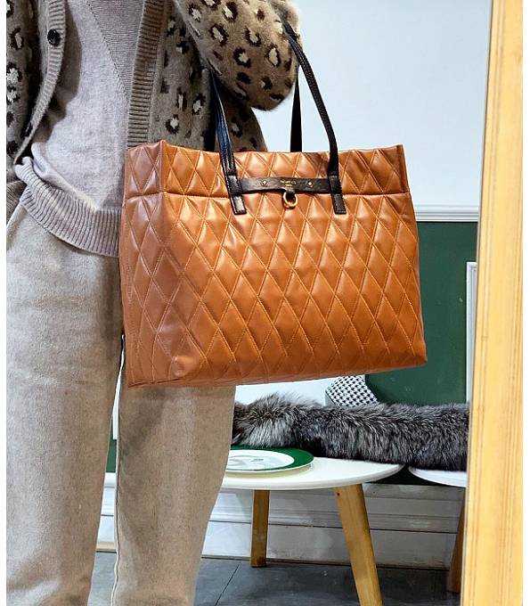 Givenchy Brown Original Diamond Quilted Lambskin Leather 40cm Tote Bag