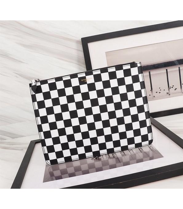 Givenchy Damier Black/White Original Real Leather Zipper Pouch