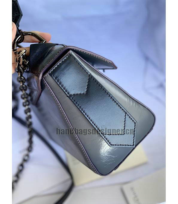 Givenchy Grey Original Aged Wrinkle Calfskin Leather Silver Metal Small ID Crossbody Bag-3