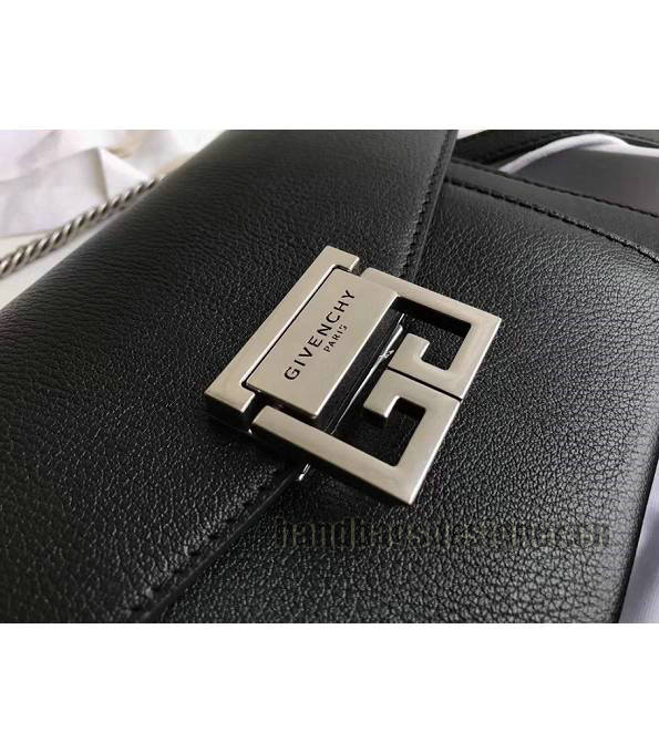 Givenchy GV3 Black Original Palm Veins Calfskin Leather Silver Metal Small Shoulder Bag-1