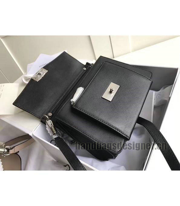 Givenchy GV3 Black Original Palm Veins Calfskin Leather Silver Metal Small Shoulder Bag-4