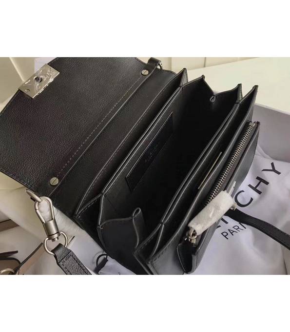 Givenchy GV3 Black Original Palm Veins Calfskin Leather Silver Metal Small Shoulder Bag-5
