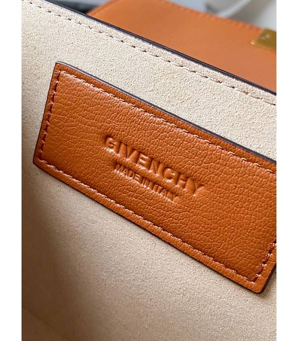 Givenchy GV3 Caramel Scrub With Original Calfskin Leather Golden Metal Small Shoulder Bag-7