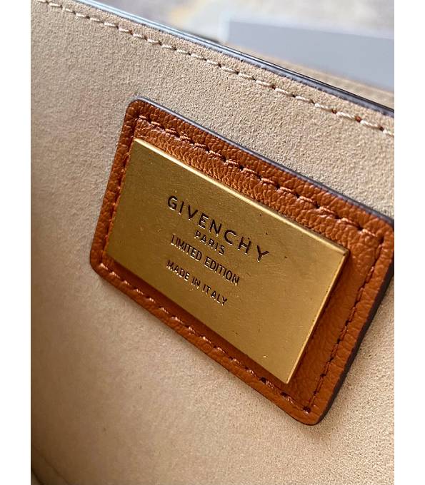 Givenchy GV3 Caramel Scrub With Original Calfskin Leather Golden Metal Small Shoulder Bag-8