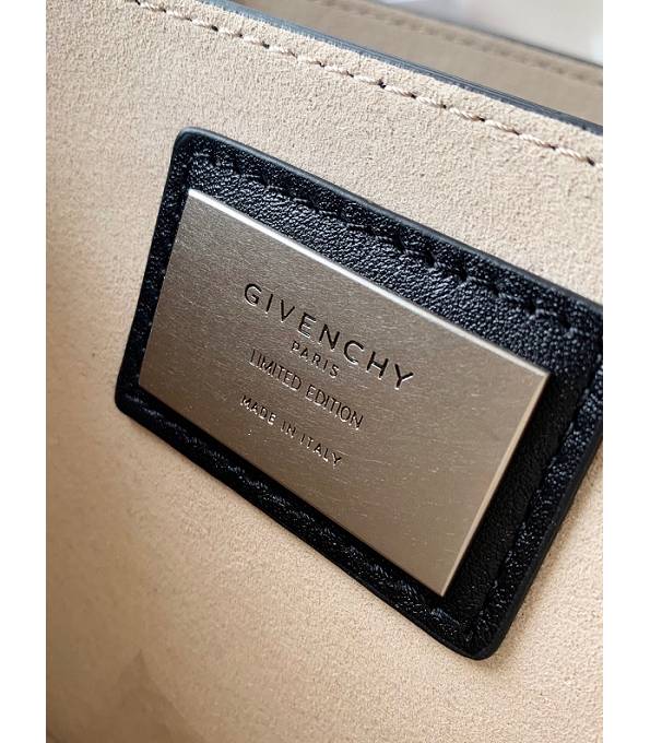 Givenchy GV3 Grey Velvet With Black Original Calfskin Leather Silver Metal Small Shoulder Bag-8