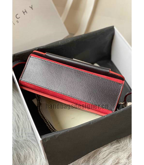 Givenchy GV3 Red Scrub With Black Original Calfskin Leather Silver Metal Small Shoulder Bag-3