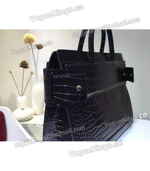 Givenchy Horizon 28cm Black Leather Croc Veins Top Handle Bag-5