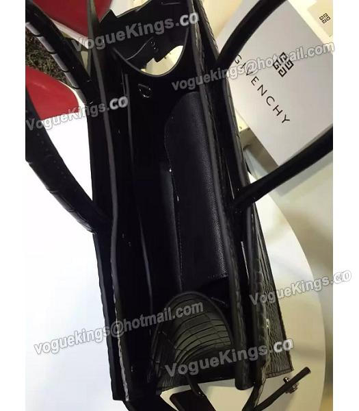 Givenchy Horizon 28cm Black Leather Croc Veins Top Handle Bag-6