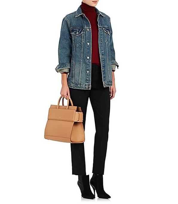 Givenchy Horizon Caramel Original Plain Calfskin Leather 27cm Top Handle Shoulder Bag