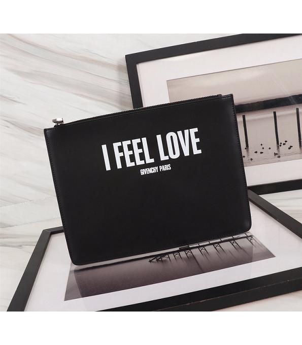 Givenchy I Feel Love Black Original Real Leather Zipper Pouch