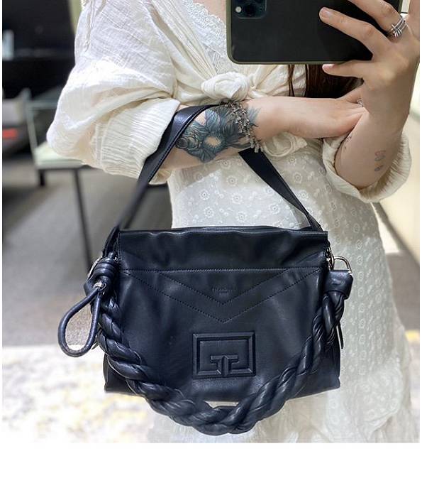 Givenchy ID93 Black Original Leather 27cm Tote Shoulder Bag