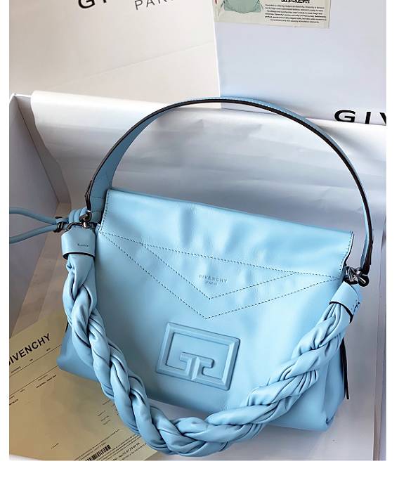 Givenchy ID93 Light Blue Original Leather 27cm Tote Shoulder Bag