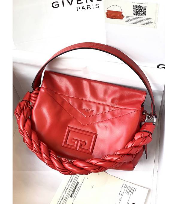 Givenchy ID93 Red Original Leather 27cm Tote Shoulder Bag