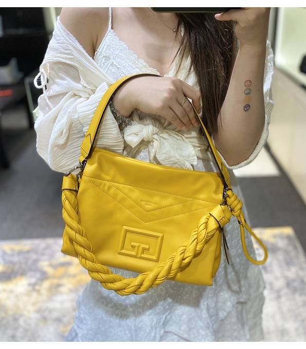 Givenchy ID93 Yellow Original Leather 27cm Tote Shoulder Bag