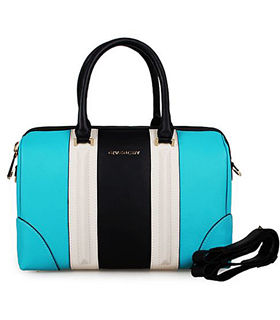 Givenchy Lucrezia Boston Bag Sky Blue/White/Black Leather