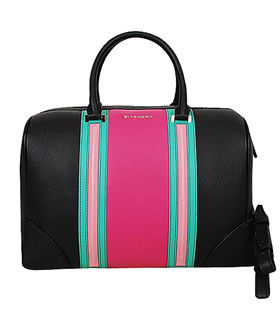 Givenchy Lucrezia Large Boston Bag Black/Fuchsia/Apple Green/Pink Leather