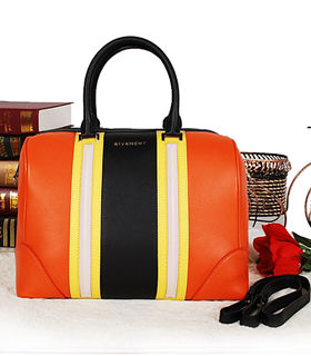 Givenchy Lucrezia Medium Boston Bag Orange/Yellow/Pink/Black Original Leather