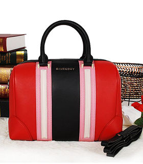 Givenchy Lucrezia Small Boston Bag Red/Pink/Black Original Leather
