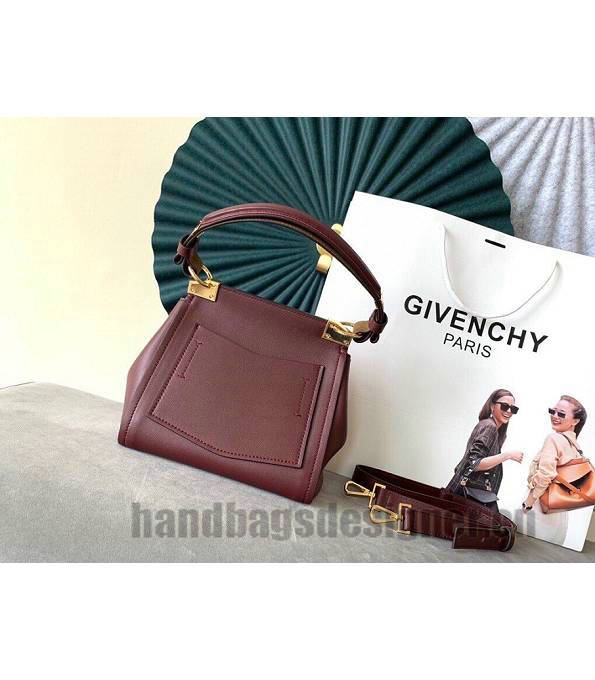 Givenchy Mystic Wine Red Original Calfskin Leather Mini Top Handle Shoulder Bag-5