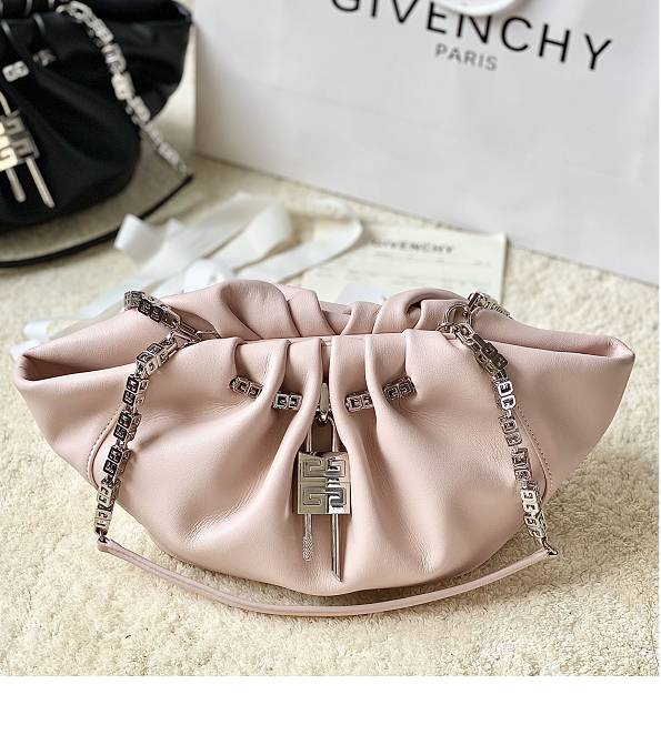 Givenchy Nude Pink Original Calfskin Leather Silver Metal Small Kenny Bag