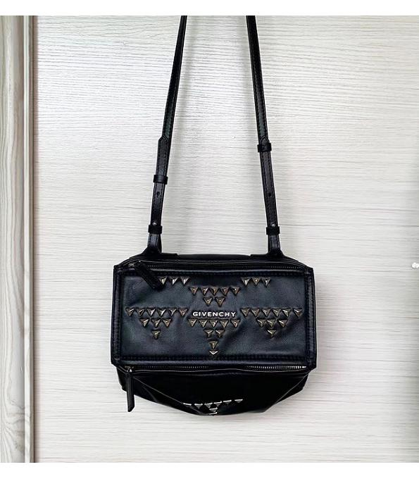 Givenchy Pandora Black Original Lambskin Leather Rivet 23cm Mini Handle Shoulder Bag