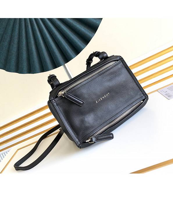 Givenchy Pandora Black Original Litchi Veins Calfskin Leather 23cm Mini Handle Shoulder Bag