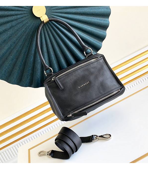 Givenchy Pandora Black Original Litchi Veins Calfskin Leather 27cm Small Handle Shoulder Bag