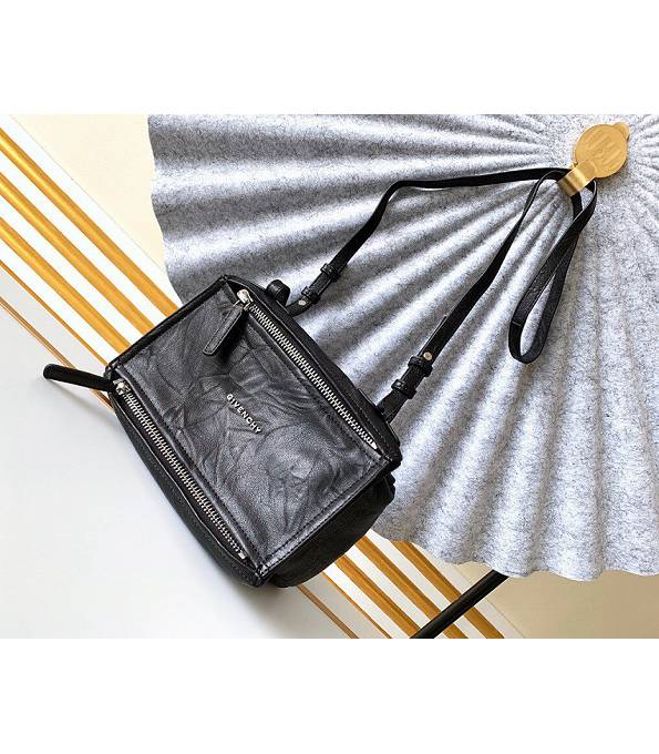 Givenchy Pandora Black Original Wrinkle Lambskin Leather 23cm Mini Handle Shoulder Bag