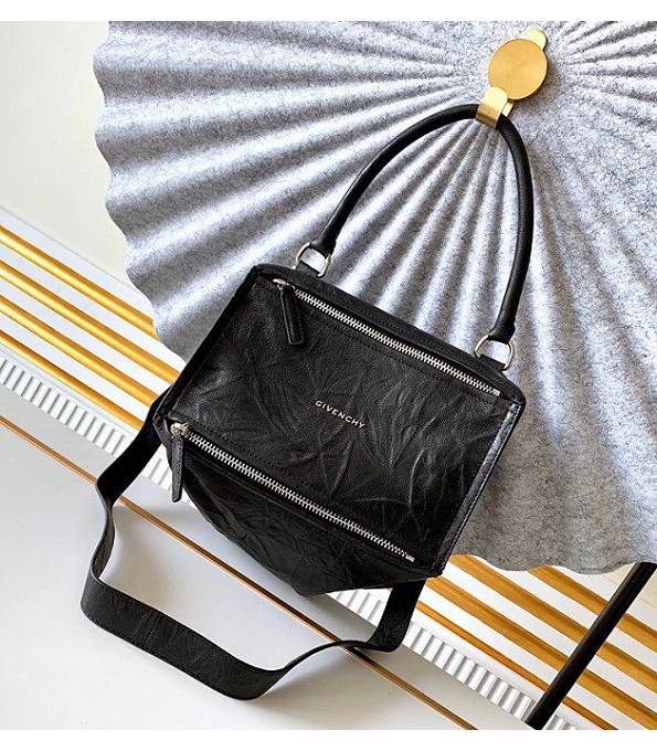 Givenchy Pandora Black Original Wrinkle Lambskin Leather 27cm Small Handle Shoulder Bag