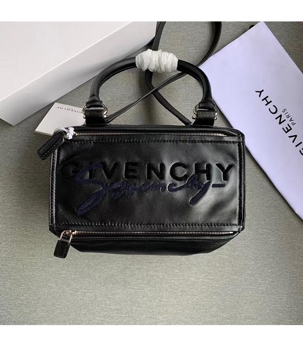 Givenchy Pandora Embroidery Black Original Lambskin Leather 27cm Small Handle Shoulder Bag
