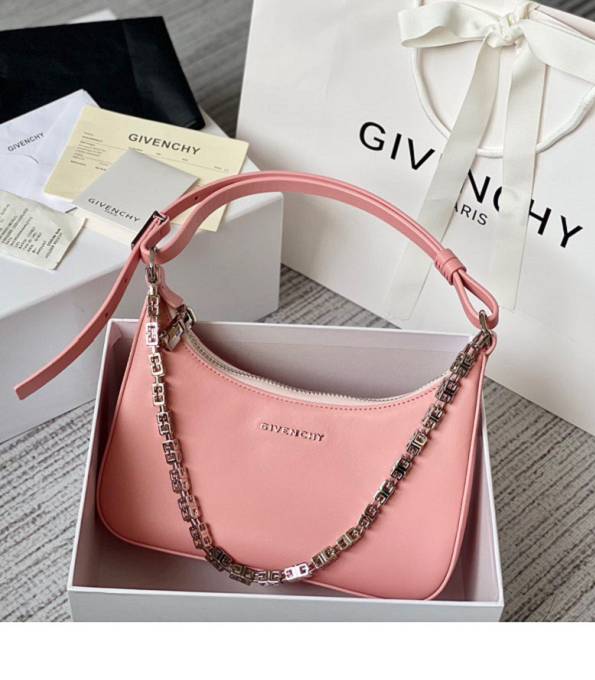 Givenchy Pink Original Plain Real Leather Small Moon Cut Hobo Bag
