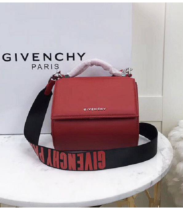 Givenchy Red Original Calfskin Leather Mini Pandora Box Bag