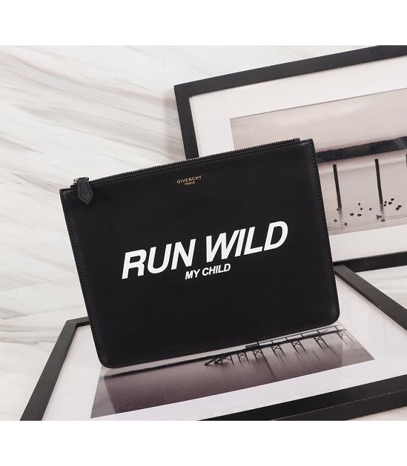 Givenchy Run Wild Black Original Real Leather Zipper Pouch