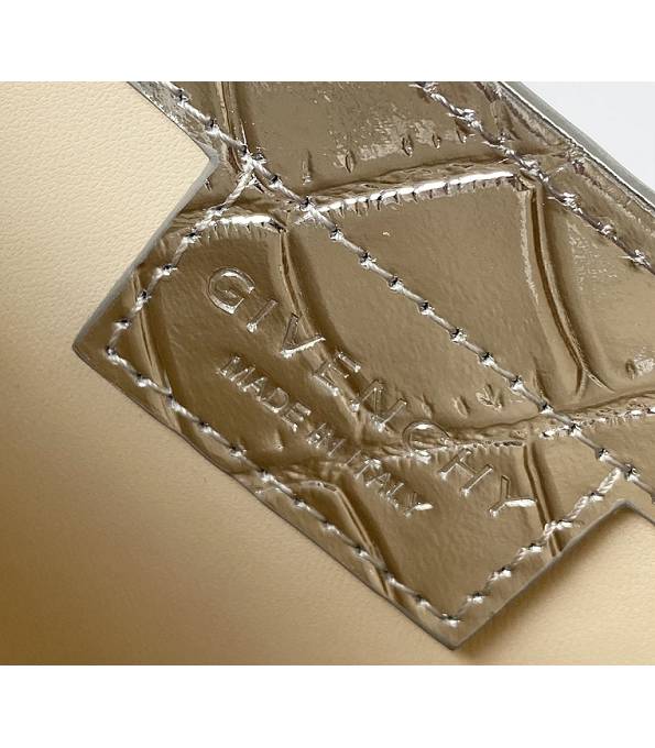 Givenchy Silver Original Croc Veins Leather Cut Out Bag-8