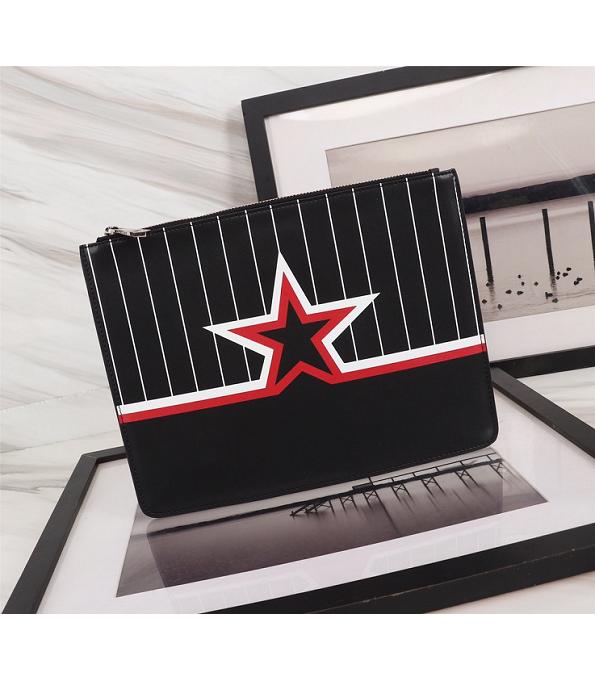 Givenchy Star Black Original Real Leather Zipper Pouch