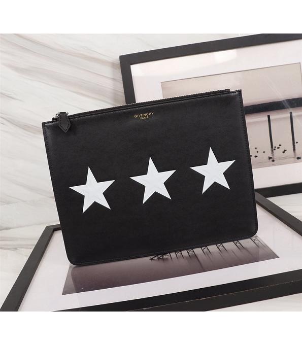 Givenchy Stars Black Original Real Leather Zipper Pouch