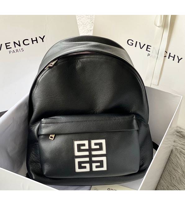 Givenchy White Logo Black Original Napa Calfskin Leather Backpack