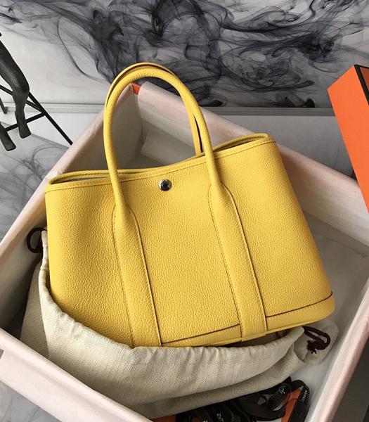 Hermes 32cm Garden Party Tote Bag Yellow Imported Leather