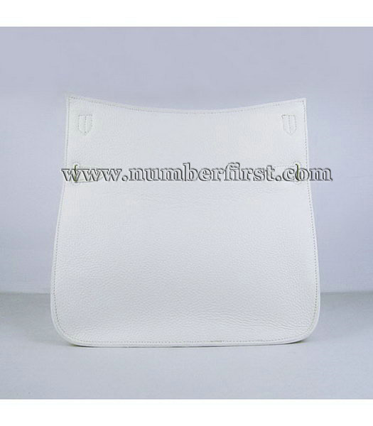 Hermes 34cm Unisex Jypsiere Calfskin Leather Bag White with Silver Metal-2