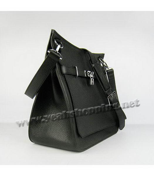 Hermes 34cm Unisex Jypsiere Togo Leather Bag Black with Silver Metal-1